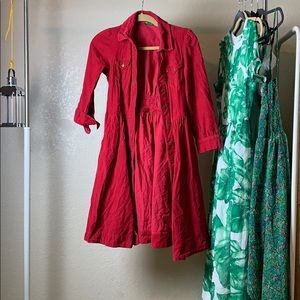 Rich red corduroy dress